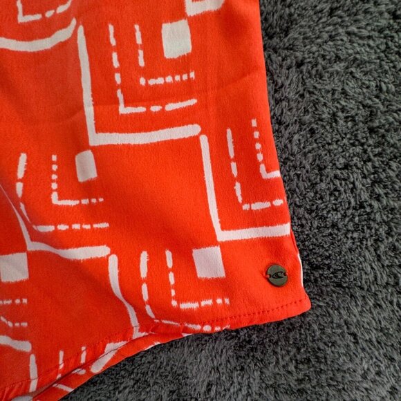 O’neill Women Orange White Skirt Asymmetric Small Drawstring Pull On Geometric - Picture 10 of 16